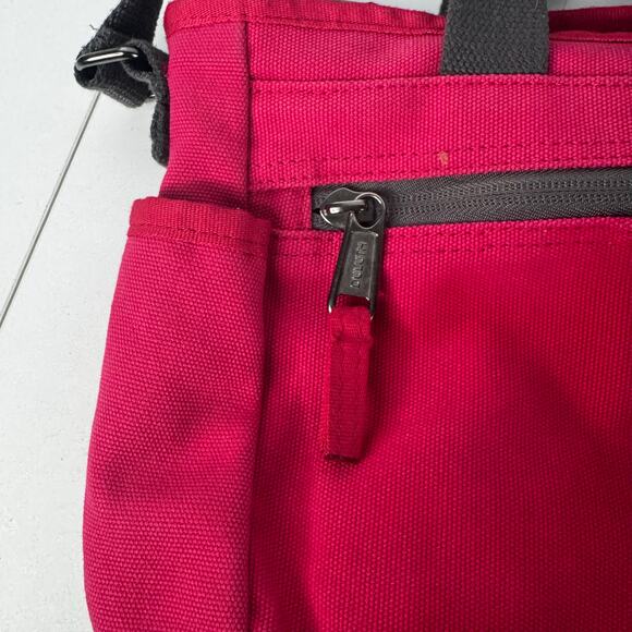 Duluth Trading Co. Canvas Cross Body Travel Messenger Style Shoulder Bag Red - Picture 3 of 8